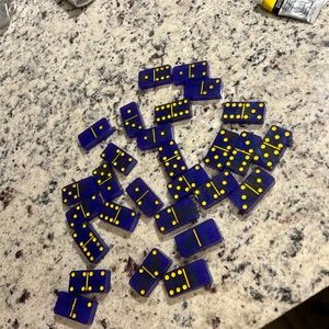 PURPLE and GOLD domino set, handmade